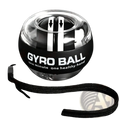 Auto start wrist gyro ball strength trainer in black and chrome with white text branding and sleek spherical design for hand strength training