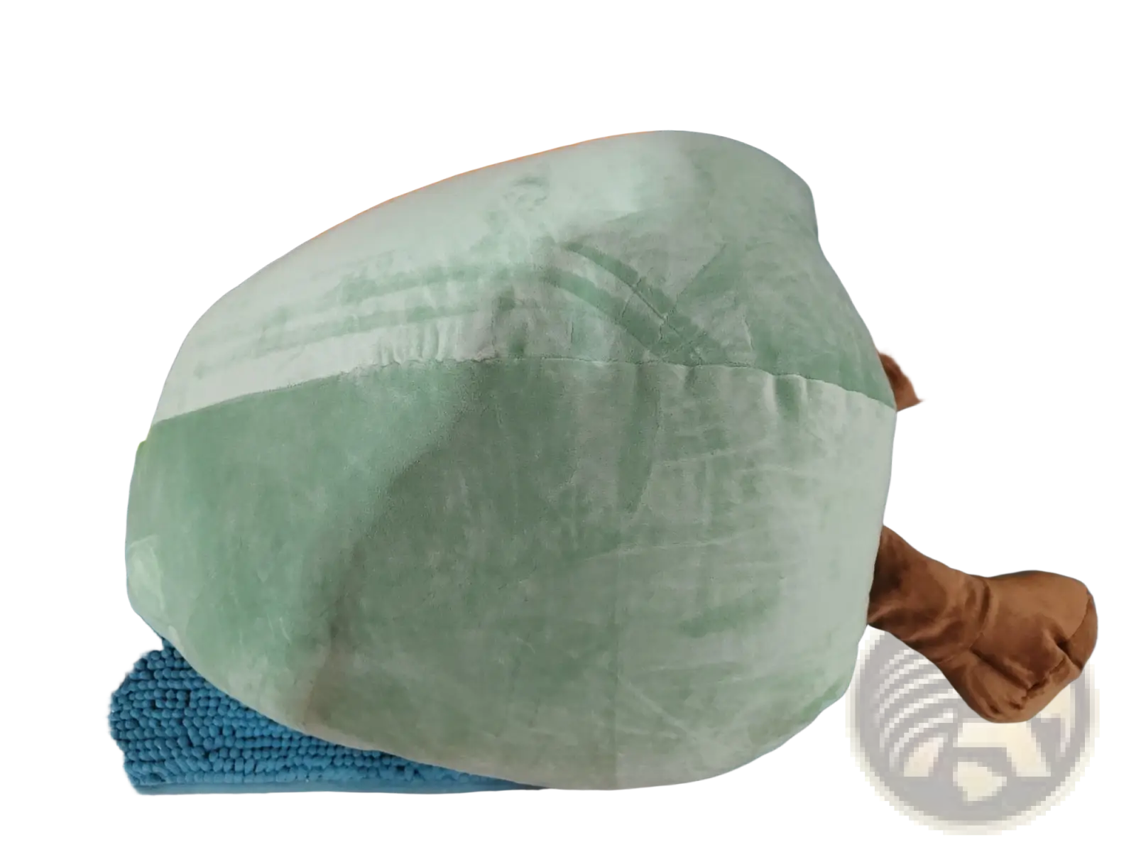 Soft mint green avocado plush toy with brown limbs and bright green tag suitable as a kids fruit pillow