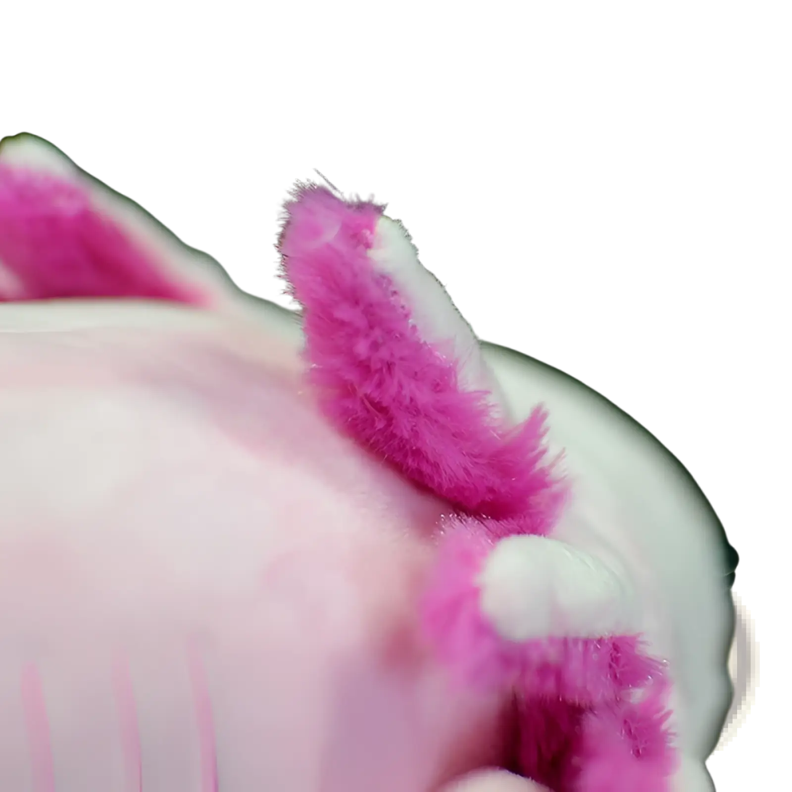 Pink and white fuzzy axolotl plush toy with soft textured fur hexagonal dinosaur doll 50cm for cuddling