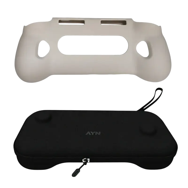 Black ayn branded ayn odin 3 tpu grip protective shell and case with zipper closure and carrying loop for controller