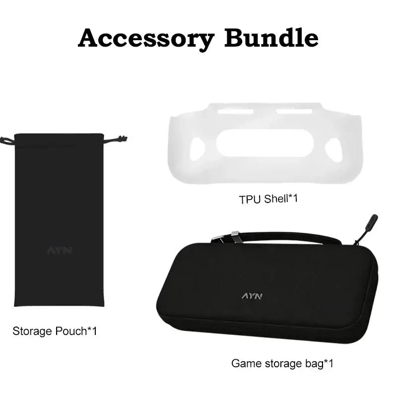 Black ayn odin game storage bag with zipper and handle for protective shell and case transport