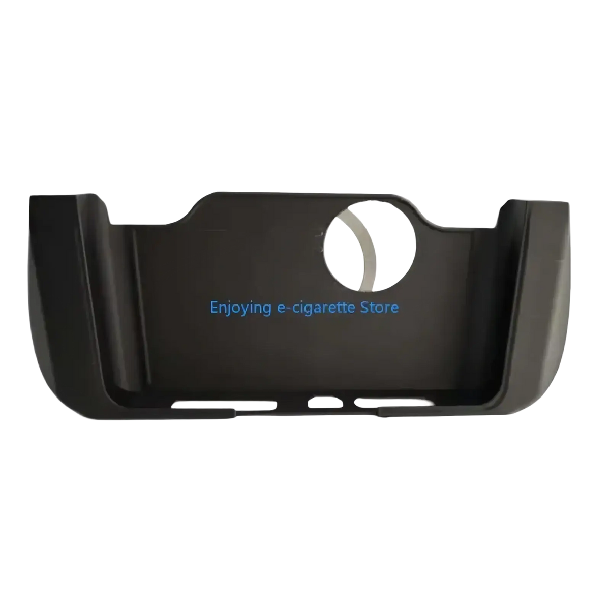 Black plastic ayn plastic grip handle controller ergonomic cover charger dock with circular cutout and small slots