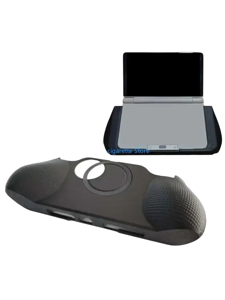 Black textured silicone protective case for portable dvd player with ayn plastic grip handle controller ergonomic cover visible