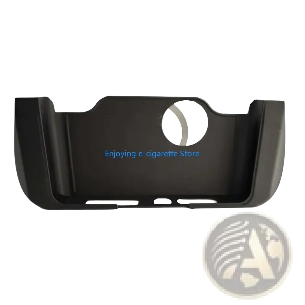Black plastic ayn plastic grip handle controller ergonomic cover charger dock with circular cutout and small slots