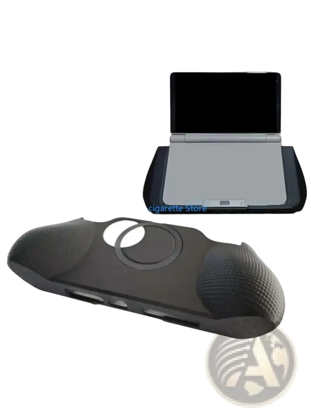 Black textured silicone protective case for portable dvd player with ayn plastic grip handle controller ergonomic cover visible