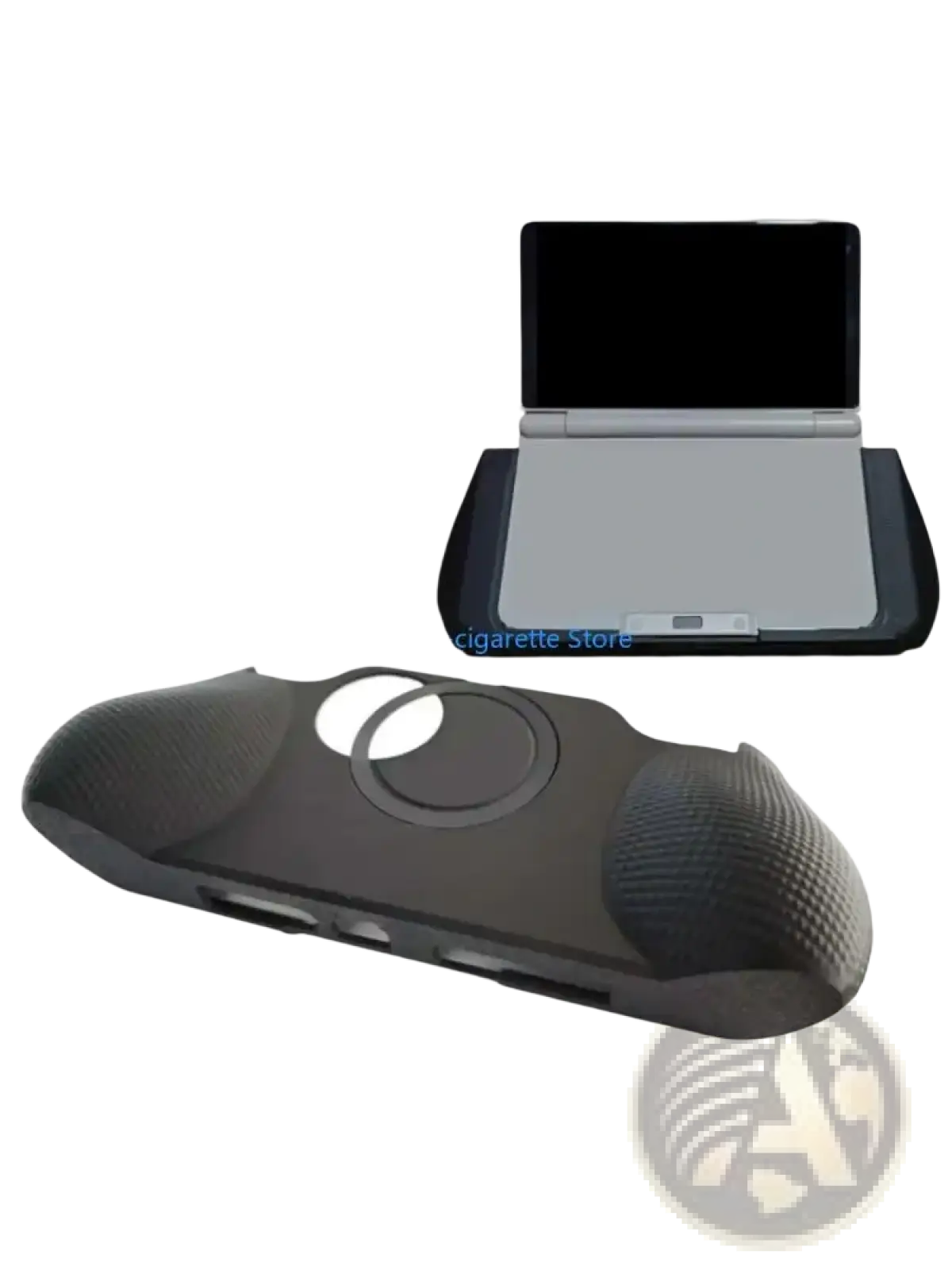 Black textured silicone protective case for portable dvd player with ayn plastic grip handle controller ergonomic cover visible