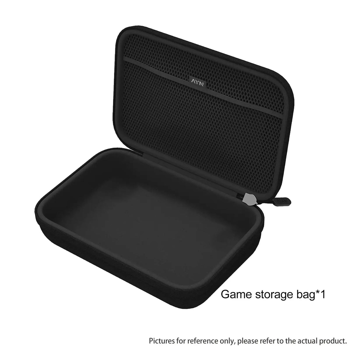 Black ayn thor game storage bag with mesh interior and zipper closure in the 4-in-1 accessories combo kit