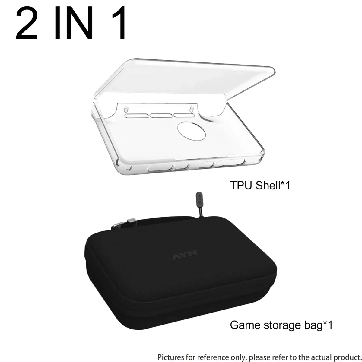 Black ayn thor game storage bag with zipper closure and attached antenna in 4-in-1 accessories combo kit