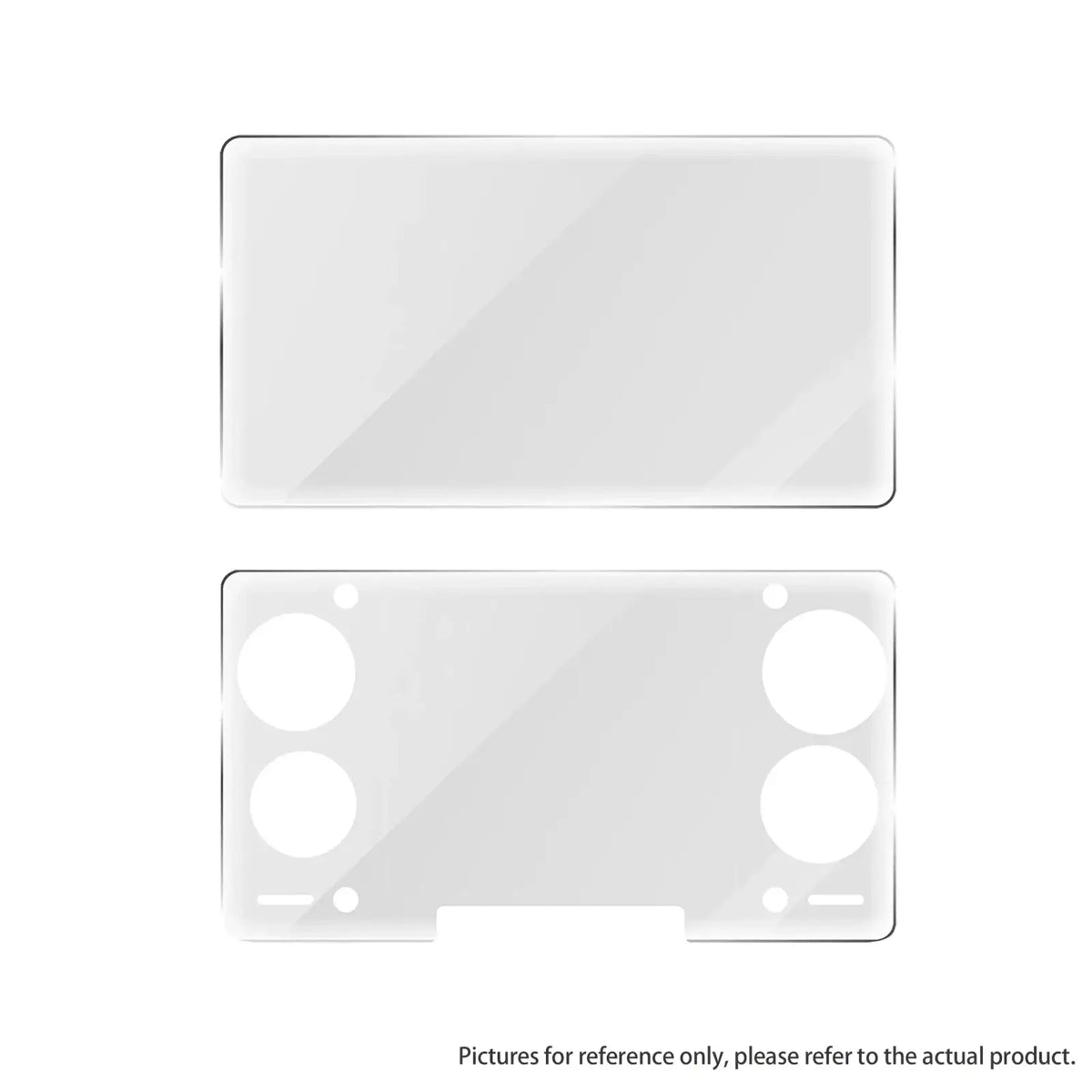 Transparent tempered glass screen protector with precise cutouts for camera and sensors in ayn thor 4-in-1 combo kit