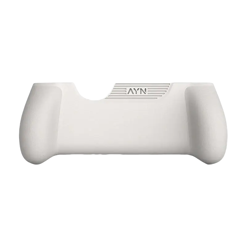 White TPU grip with ergonomic design and subtle grey branding in ayn thor accessories case and TPU grip set