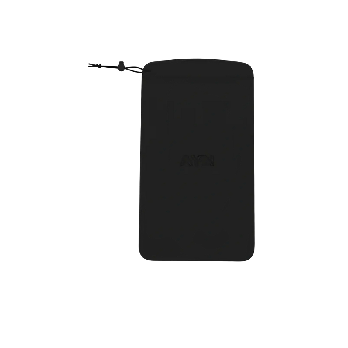 Black fabric pouch with drawstring closure and subtle embossed logo for Ayn Thor protective case and grip accessory kit