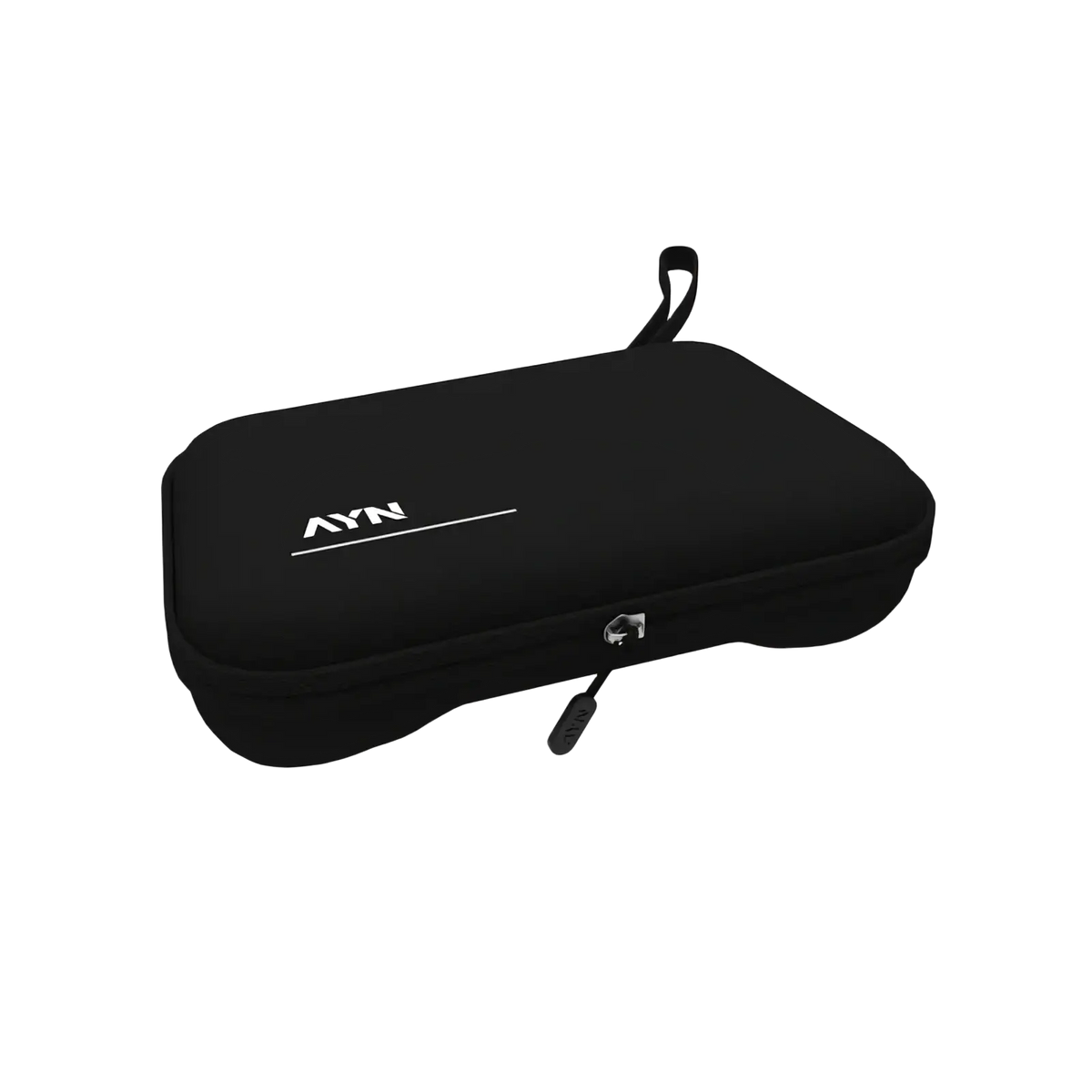 Black ayn thor protective case with zipper closure and handle designed for gaming accessory storage and transport