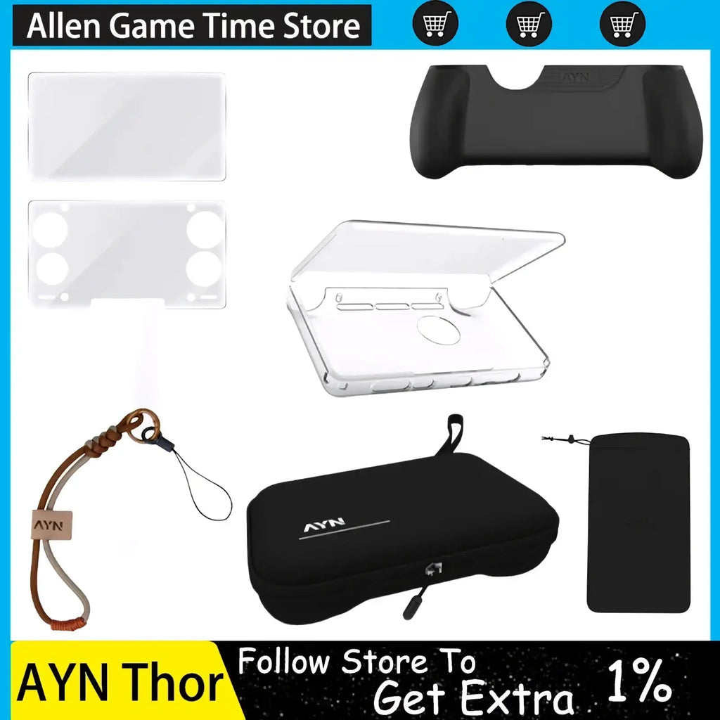 Black Ayn Thor protective case with zipper closure and handle for gaming accessories and safe transport