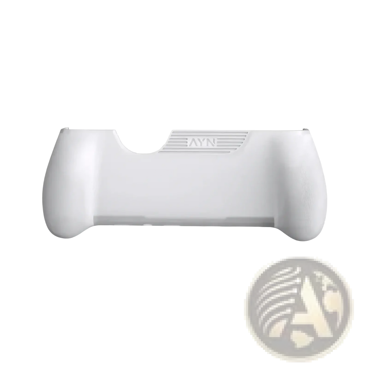 White plastic ayn thor protective case game controller grip with ergonomic design and textured ridges for enhanced handling