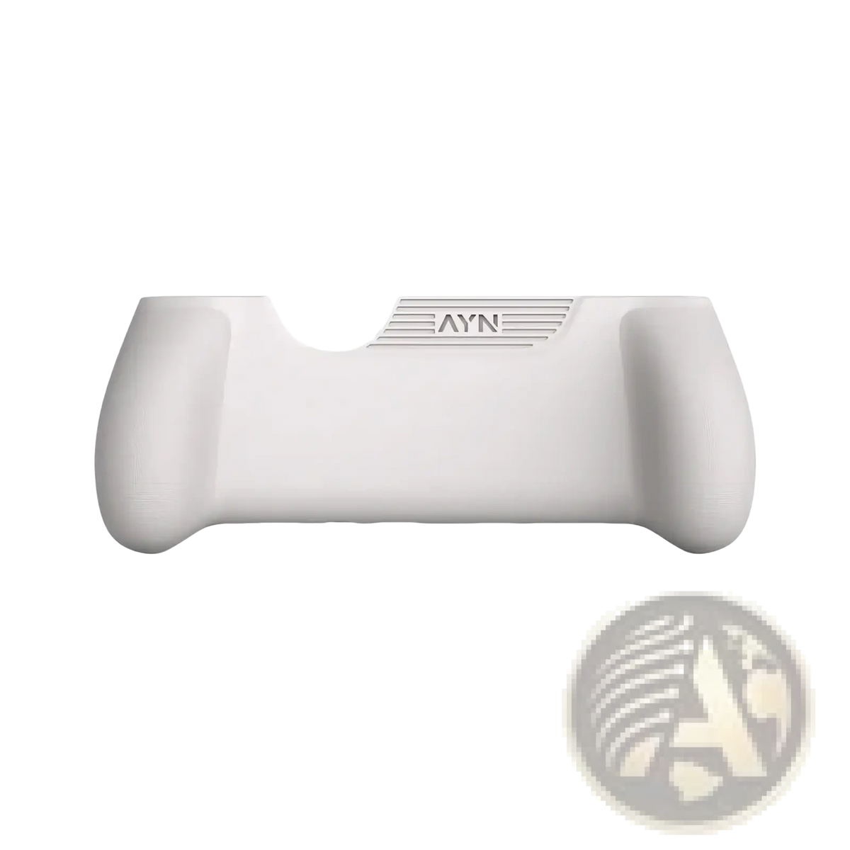 White Ayn brand gaming controller grip with textured ergonomic design shown from the back in Thor protective case kit