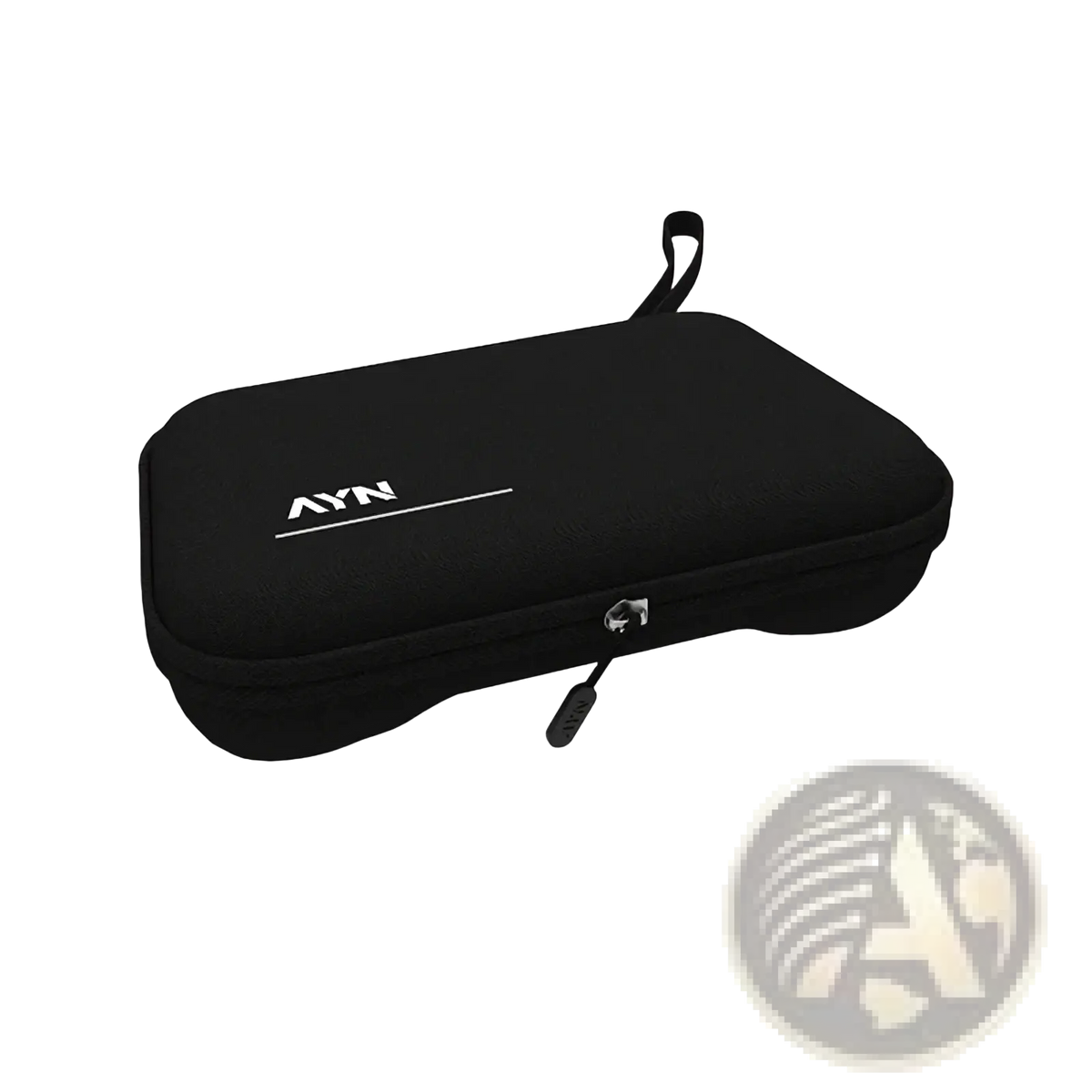 Black ayn thor protective case with grip and zipper closure designed for secure storage and transport