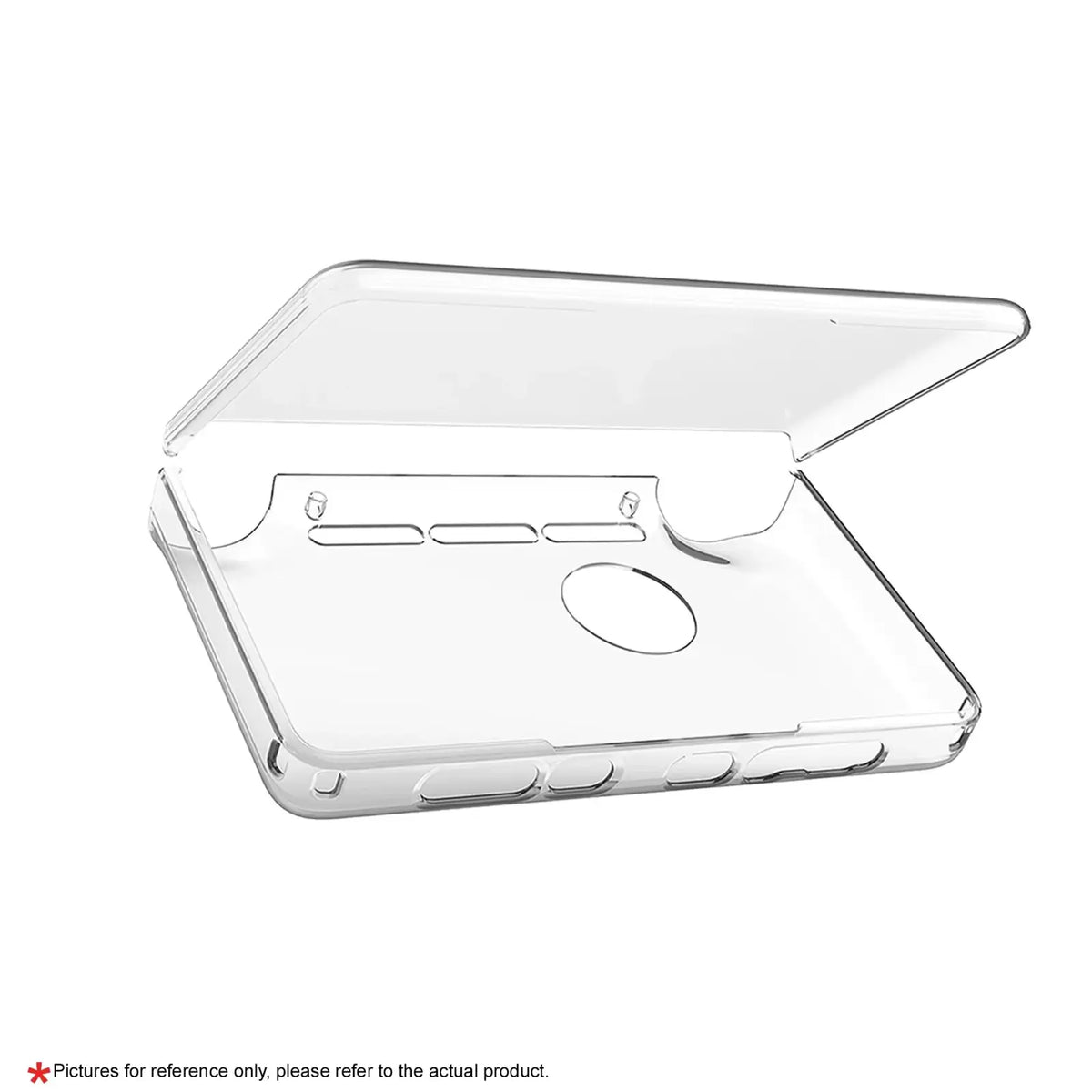 Clear silicone back phone case with precise button and camera cutouts in ayn thor protective case and storage bag set