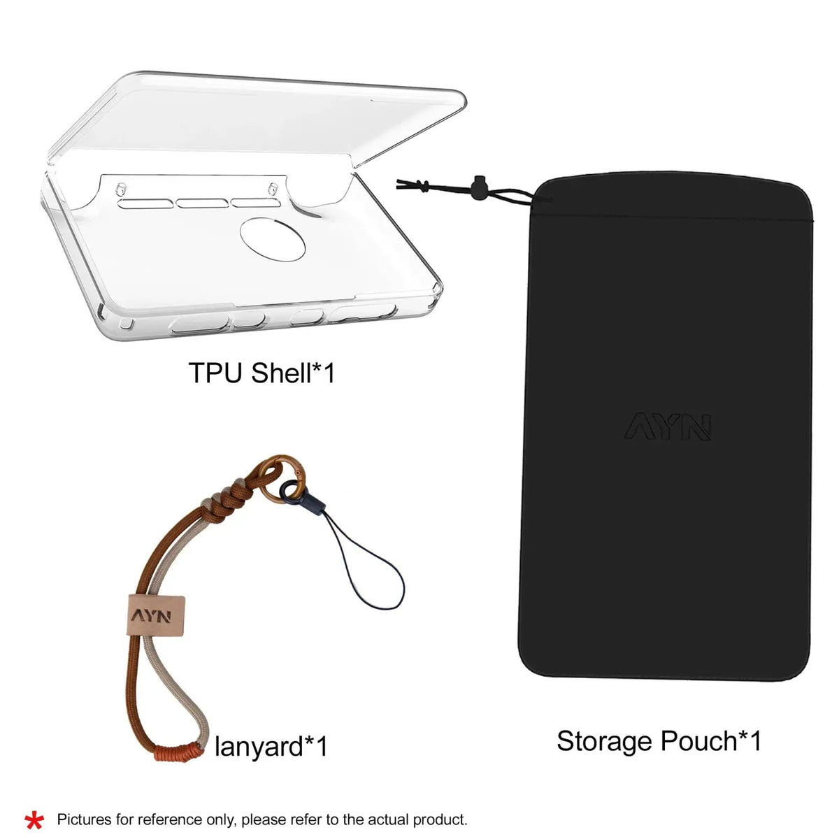 Clear tpu shell phone case with minimalist design and precise cutouts for buttons and ports back side of ayn thor set