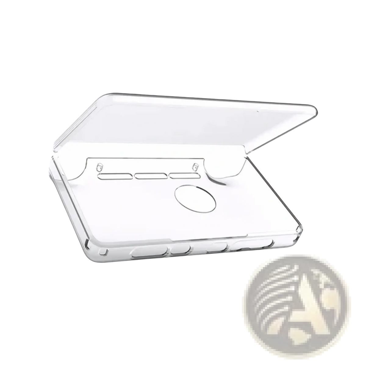 Transparent tpu shell ayn thor protective case with precise button and port cutouts shown from the back side