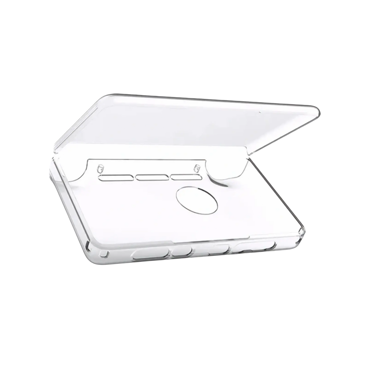 Transparent tpu shell ayn thor protective case with precise button and port cutouts shown from the back side