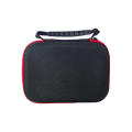 Ayn Thor protective hard shell case in black textured material with red trim and black padded handle