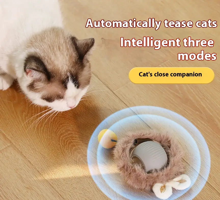 Plush Cat Ball Rolling Toy for Boredom Relief