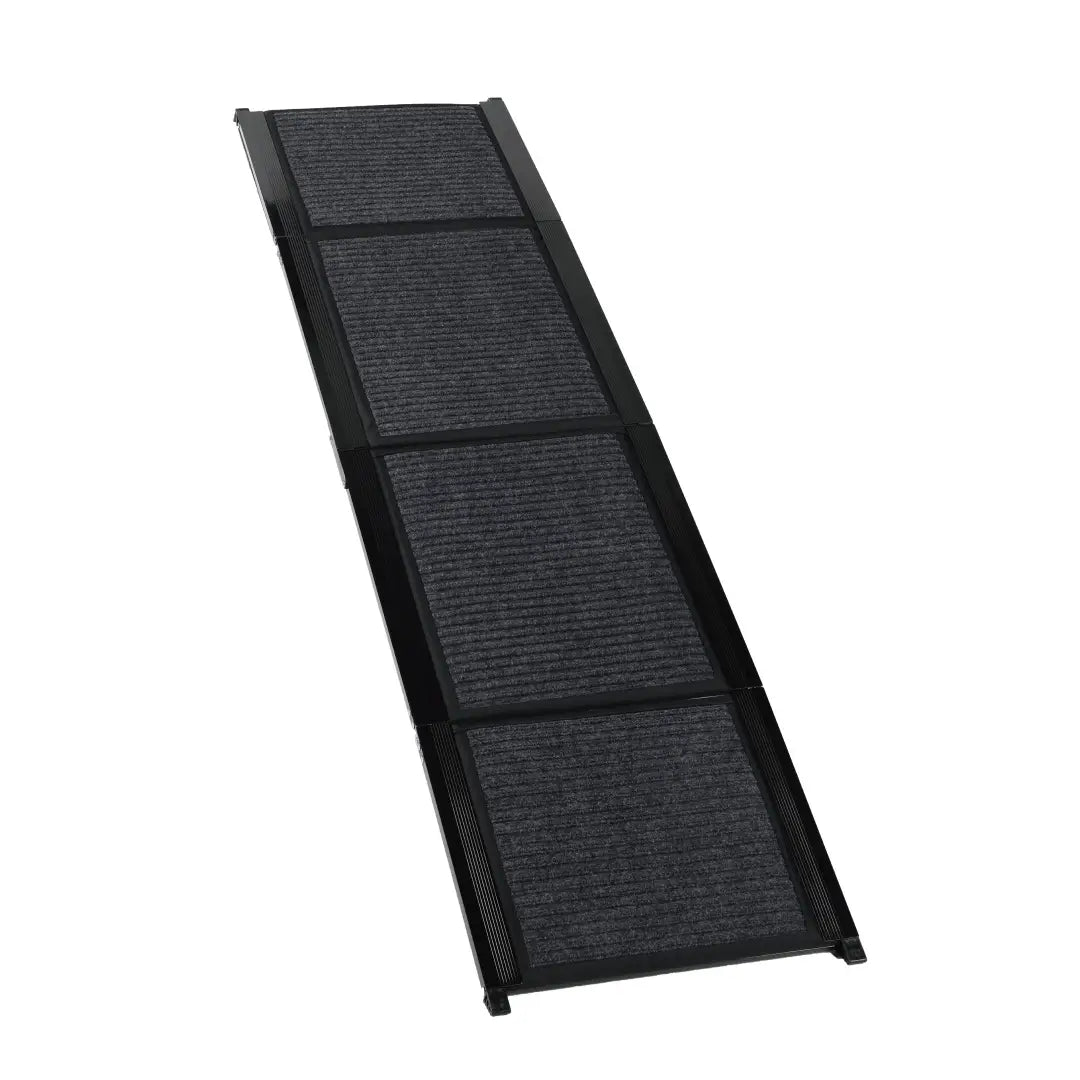 Rampa negra plegable para coche de perro, con superficie antideslizante con textura y estructura resistente que soporta hasta 250 lb para acceso portátil de mascotas