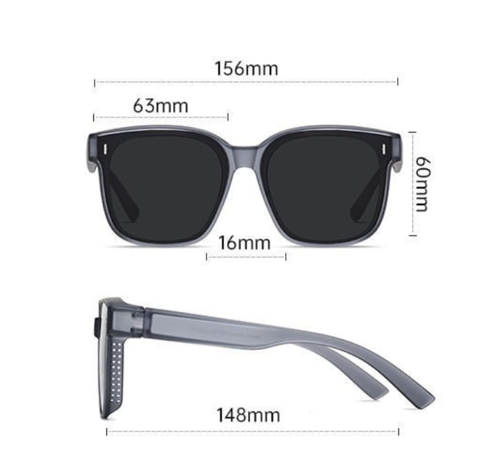 Gray rectangular-framed polarized square anti glare driving sunglasses with dark lenses and a sleek modern design.