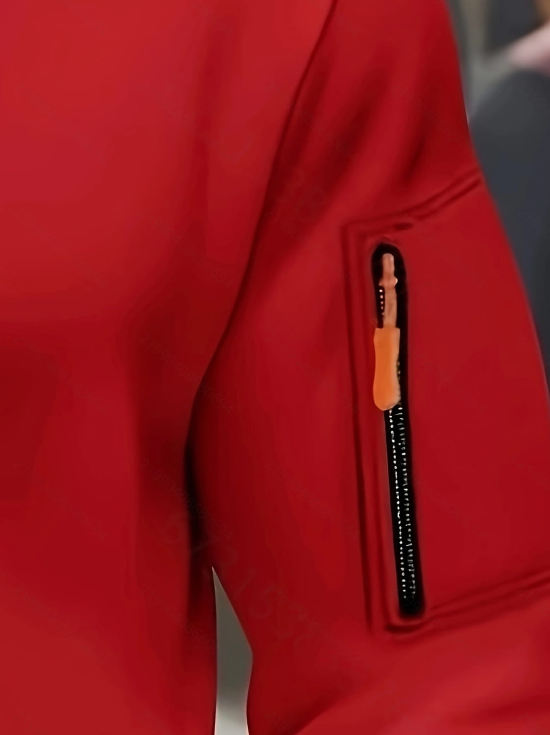 Men’s sport casual fleece lined zipper hoodie jacket in red with a black zipper and orange pull tab designed for comfort and warmth.