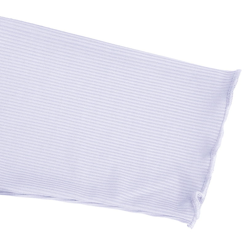 A delicate white ribbed knit slim fit mock neck top for women featuring a subtle textured pattern and neatly finished edges.