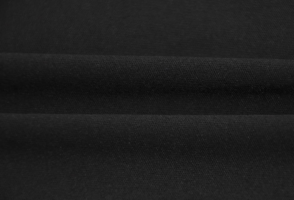 black textured velvet fabric with a soft matte finish for a velvet v-neck evening dress