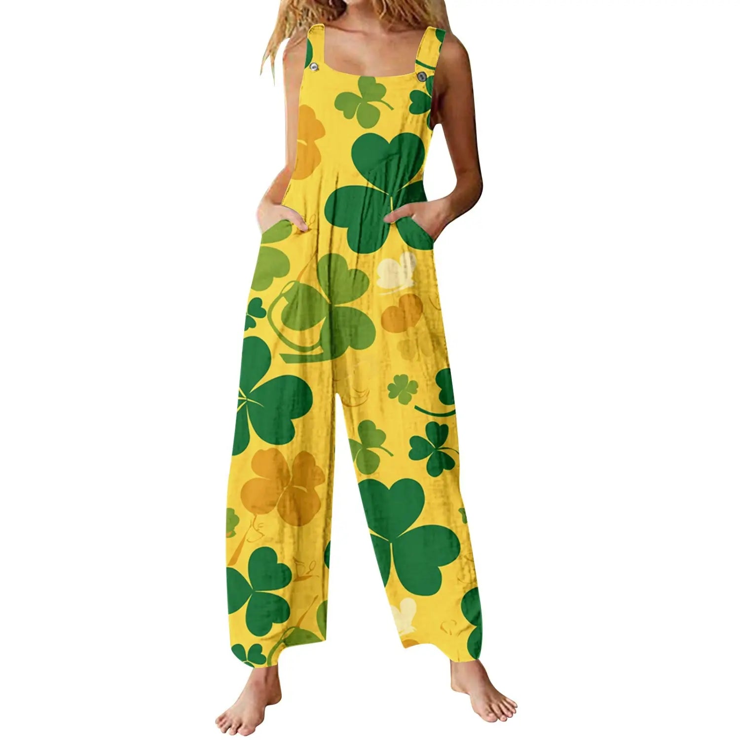 yellow st suspender pants feature 3d printed buttons on casual yellow trousers designed for everyday wear.