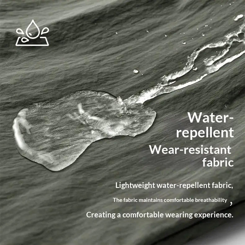 Veste légère coupe-vent imperméable zippée pour homme, en tissu déperlant et résistant à l’usure, doté d’une texture légère qui préserve une respirabilité confortable.