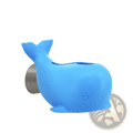 Blue silicone whale-shaped baby bath faucet cover protector designed for safety and soft protection during bath time