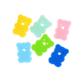 Colorful silicone bear-shaped baby bear bath sponges in yellow light blue pink green and dark blue soft foam shower brushes