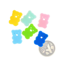 Colorful silicone bear-shaped baby bear bath sponges in yellow light blue pink green and dark blue soft foam shower brushes