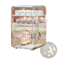 Transparent plastic baby bottle and cup storage rack with rose gold metal frame for dustproof clear acrylic case