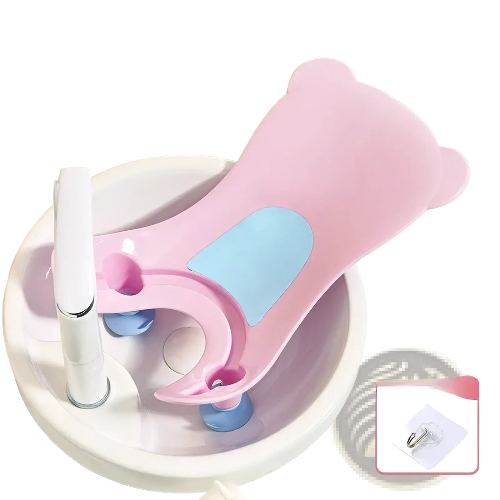 Baby bum washer newborn bottom cleaning basin baby bath seat in pink and light blue shaped like a bear
