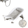 Inmo gray baby bath seat with perforated design and rear foot support frame for infant bath support