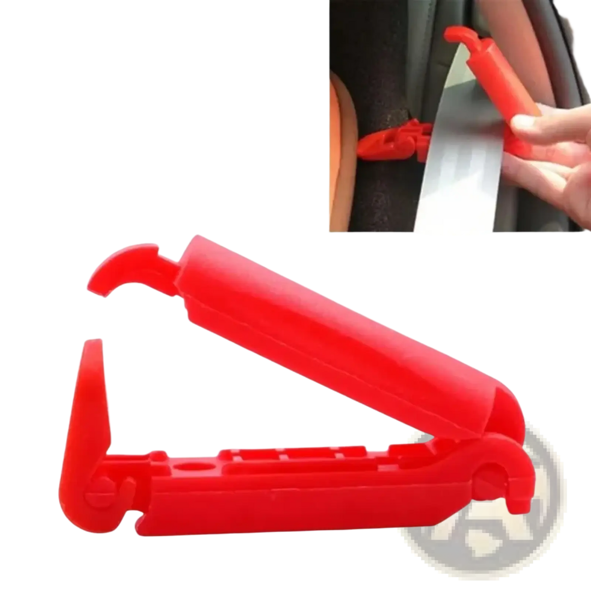Red plastic baby car seat belt clip anti-skid lock designed for secure and safe child restraint use