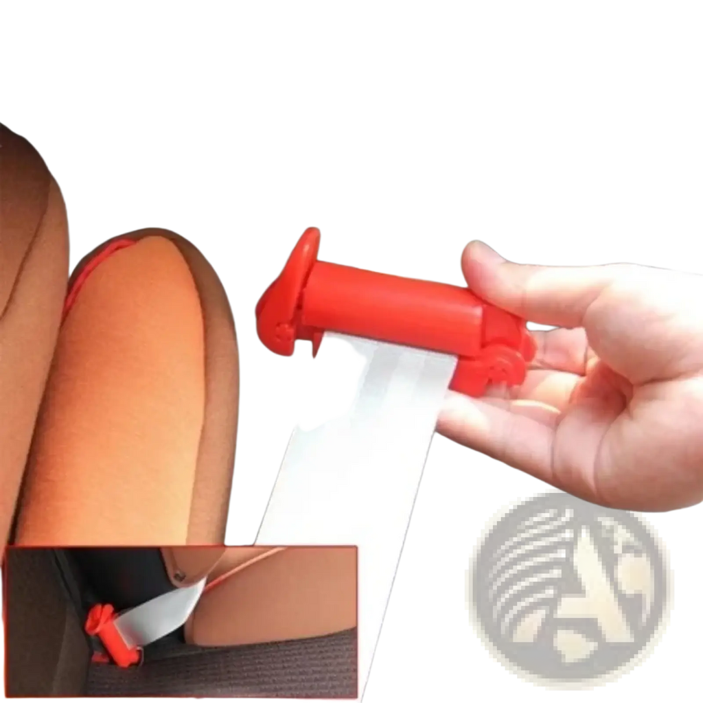 Red plastic baby car seat belt clip anti-skid lock designed for enhanced car safety and secure fastening
