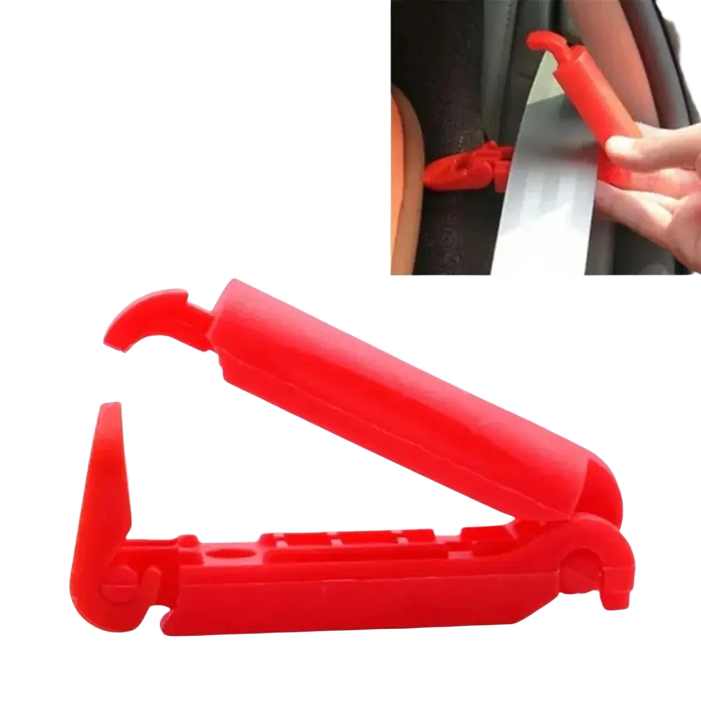 Red plastic baby car seat belt clip anti-skid lock designed for secure and safe child restraint use