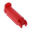 Red plastic car-shaped clip for baby car seat belt anti-skid lock ensuring secure buckle hold