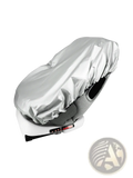 Silver reflective baby car seat sun shade cover made of uv protection material for safety and comfort
