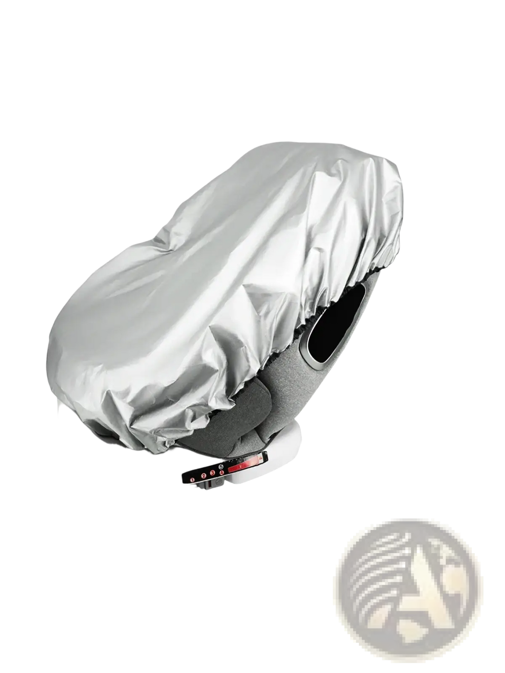 Silver reflective uv protection baby car seat sun shade cover designed to fit over child safety seat