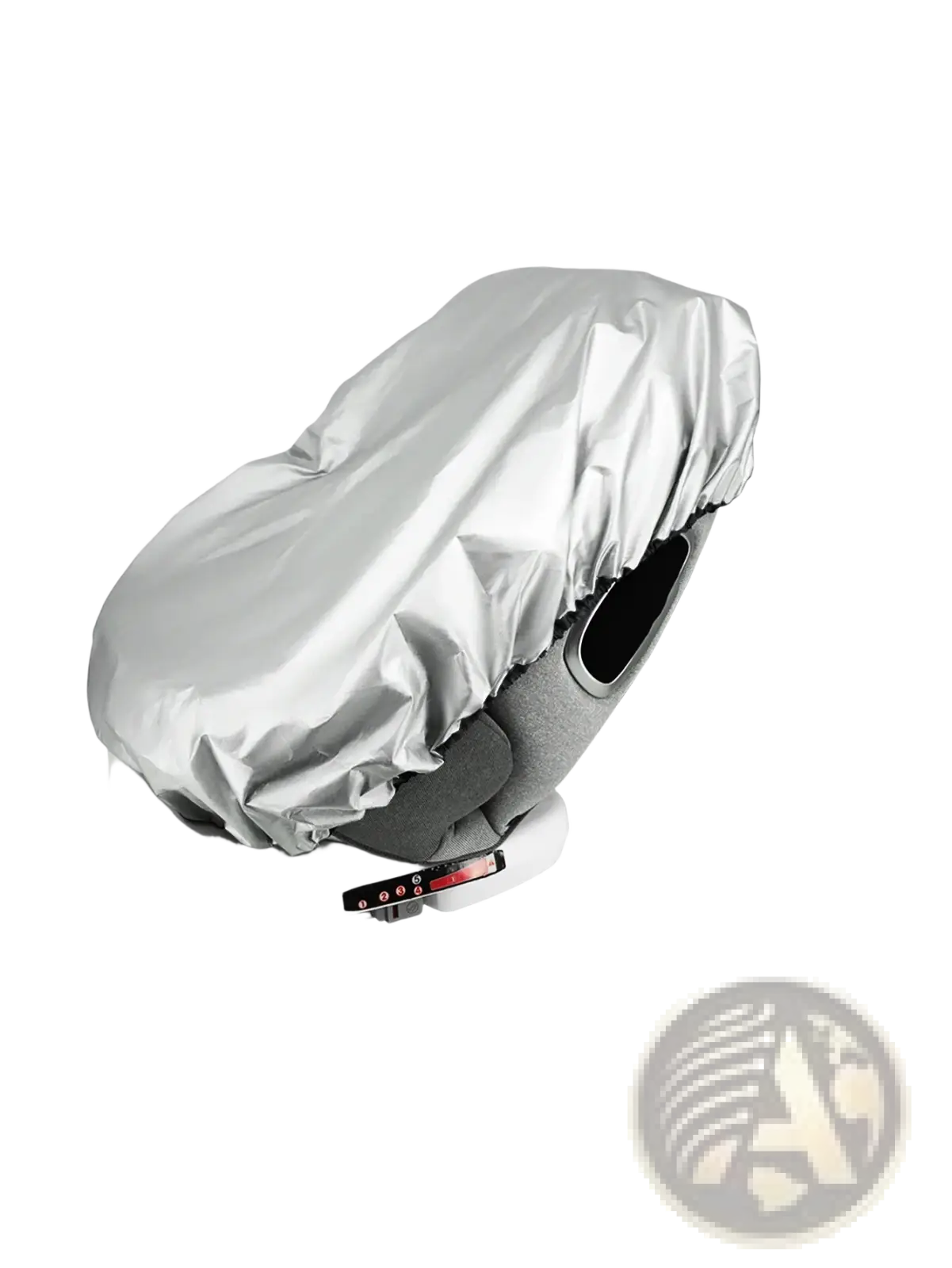 Silver reflective uv protection baby car seat sun shade cover designed to fit over child safety seat