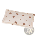 Cream-colored rectangular baby cotton pillow with breathable soft plush fabric featuring brown teddy bear and star patterns
