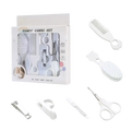 White baby grooming kit with soft rounded combs and scissors safe newborn care set BPA free