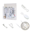 White baby grooming kit with soft rounded combs and scissors safe newborn care set BPA free
