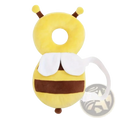Yellow and brown plush bee-shaped baby head protector safety pillow with white wings for fall prevention